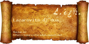 Lazarovits Édua névjegykártya